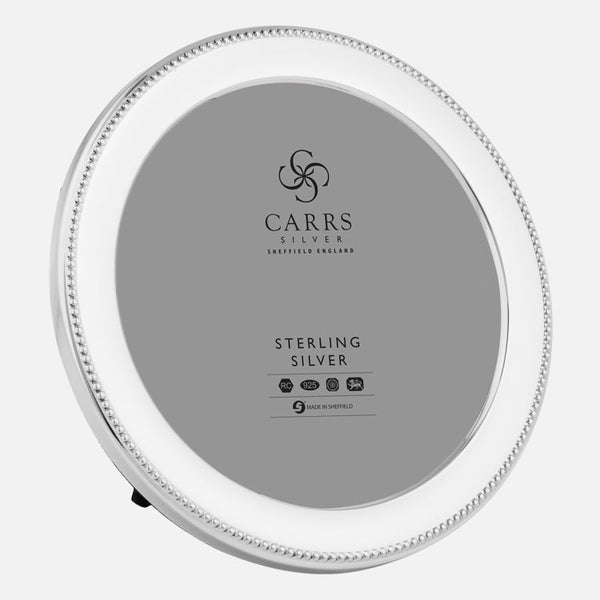 Bead Circle Photo Frame Velvet Back Sterling Silver | Carrs Silver