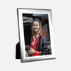 Graduation Photo Frame - Plain Sterling Silver with Black Wood Back