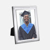 Graduation Photo Frame - Plain Sterling Silver with Wood Back