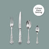 Queens Cutlery 4 Piece Place Setting