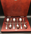 SALE - Set Of 6 Silver Plated Coffee Spoons in Wooden Gift Box